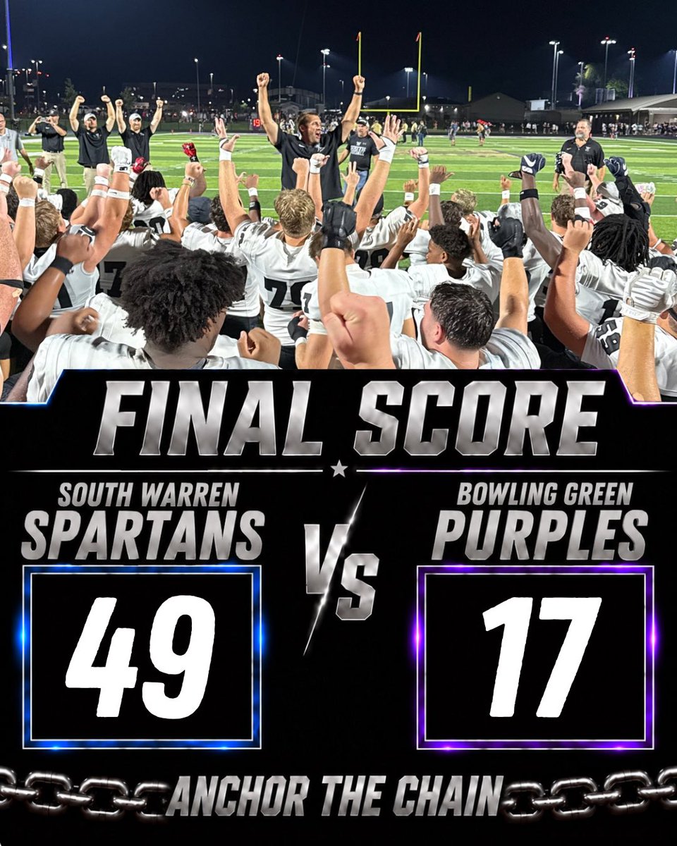 SouthWarrenFB's tweet photo. South Warren - 49
Bowling Green - 17
FINAL

⛓️ ANCHOR THE CHAIN ⚓️ https://t.co/Bmr4u0Z8ZN