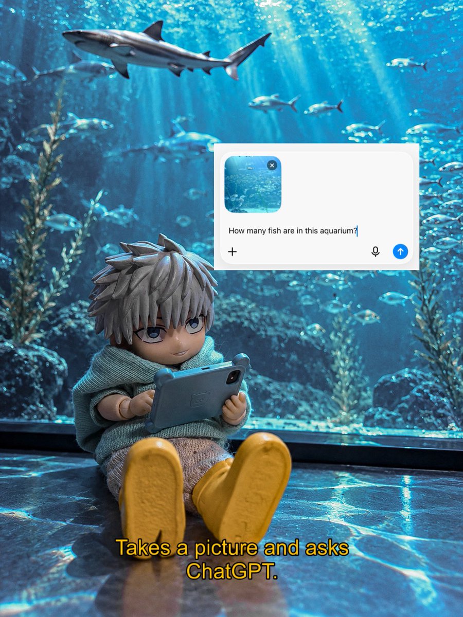 anyasplayground's tweet photo. Utahime: I wonder how many fish are in this aquarium?

Gojo &amp; Satoshi: Challenge accepted.

#gojohime #nendoroid https://t.co/40b1EcL3IV