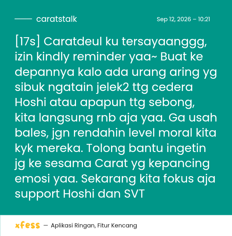 caratstalk's tweet photo. [17s] izin kindly reminder buat Caratdeulku tersayang~ 🥹 Kita saling jaga, saling peluk, saling ingetin terus yaa! Inget kata leader kita, bright after rain. This struggle phase too, shall pass 😇 https://t.co/B5EFvSYi28