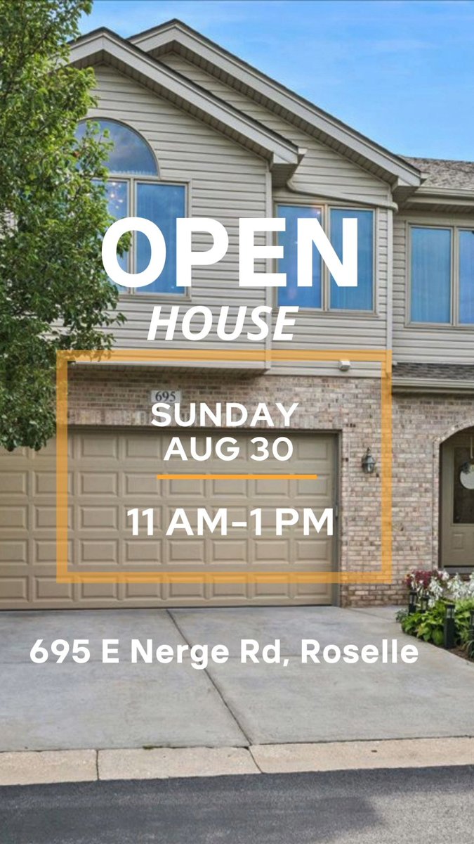 ElidaLebedvp's tweet photo. Open House Today! Tour this beautifully remodeled Meadow Glen townhome in Roselle. 3 bedrooms + den, 2. 5 baths, finished basement, modern updates. $639, 900. 695 E Nerge Rd, Roselle, IL. Agnes Kakareko: 630-400-2702 https://t.co/h7gU34tA6z