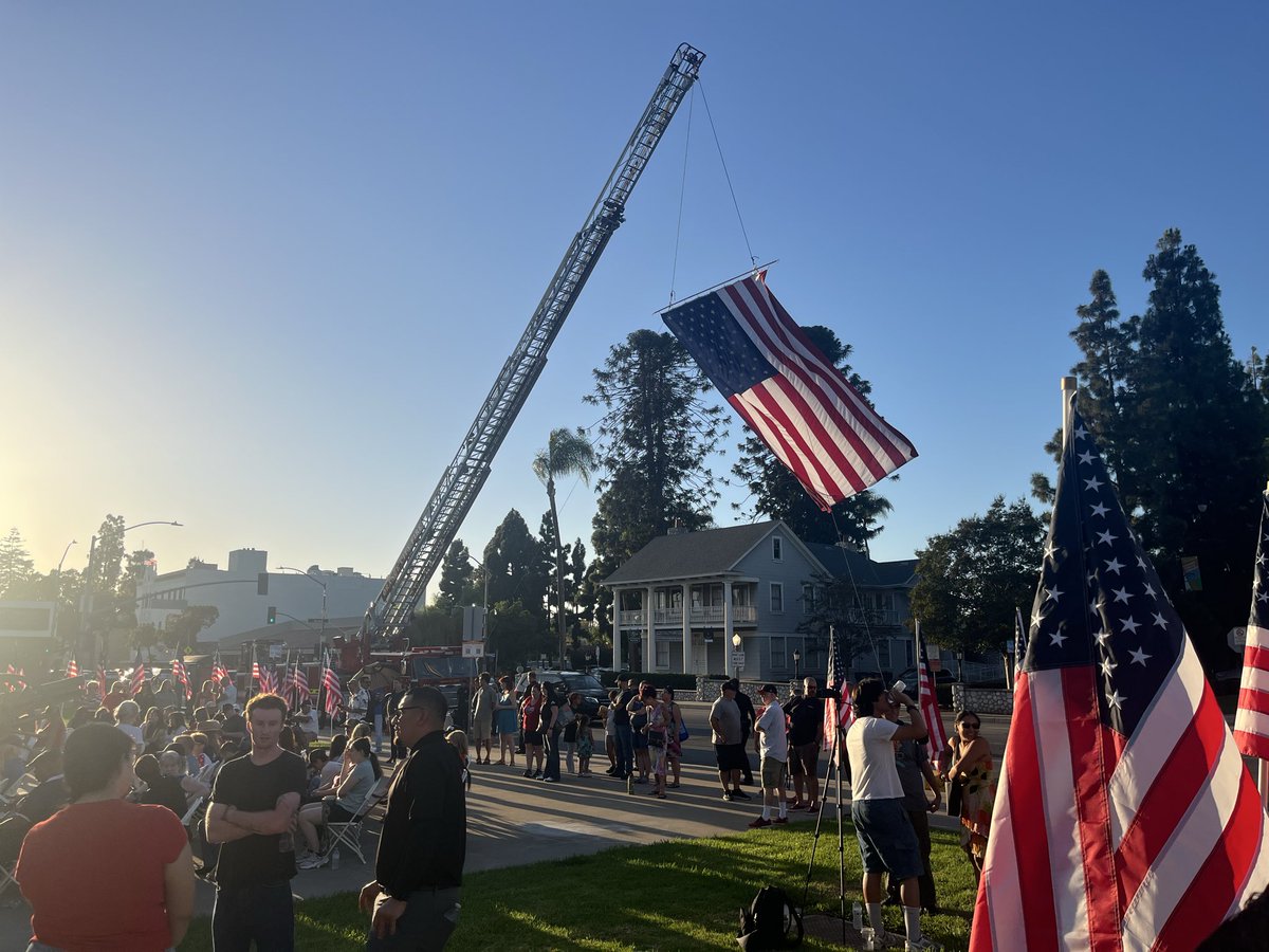 moeller4orange's tweet photo. Grateful to attend the Flags Over Orange 9/11 Memorial at #OrangeCA City Hall tonight. 🇺🇸 

25 years later, we remember the lives lost &amp; heroes who ran toward danger. Never forget. 🕊️ 

Thank you to all the volunteers! 🍊 https://t.co/9vTaKBsu8E