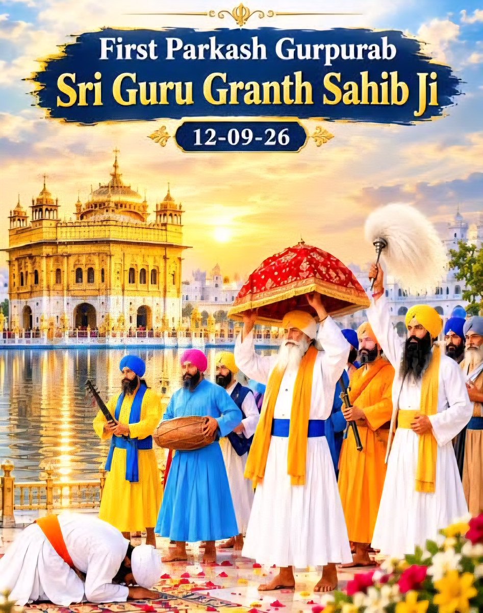 KaurageousDils's tweet photo. ਧੰਨ ਧੰਨ ਸ਼੍ਰੀ ਗੁਰੂ ਗ੍ਰੰਥ ਸਾਹਿਬ ਜੀ ਦੇ ਪਹਿਲੇ ਪ੍ਰਕਾਸ਼ ਪੁਰਬ ਦੀਆਂ ਸਭ ਨੂੰ ਬੇਅੰਤ - ਬੇਅੰਤ ਵਧਾਈਆਂ ਜੀ।

Dhan Dhan Sri Guru Granth Sahib Ji de pahle Prakash Utsav diyan sabhnu beant-beant wadhaiyaan ji.

May Guru Sahib bless us all with peace, prosperity, health and happiness.
🙏🙏🙏 https://t.co/Iu8Mpz3xnz