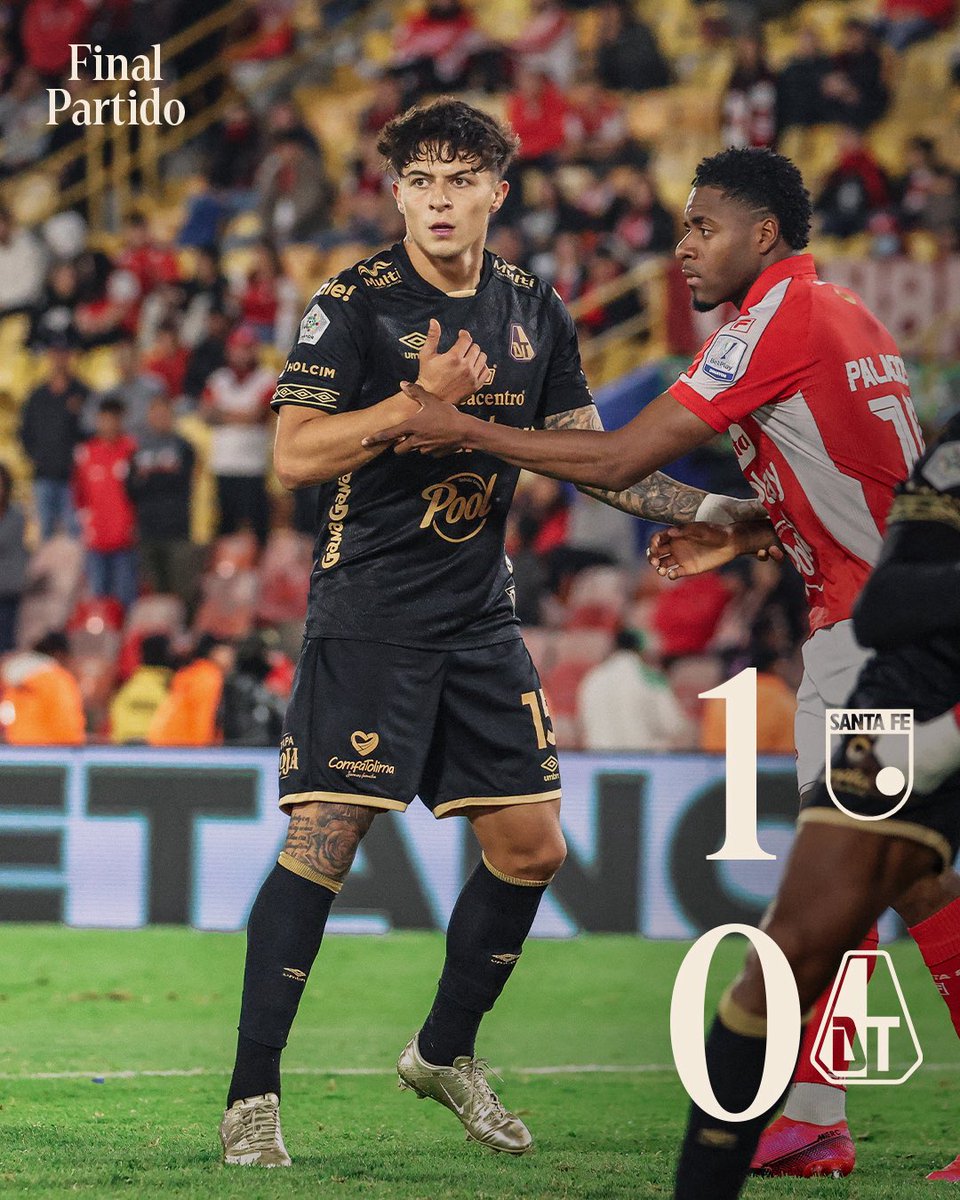 cdtolima's tweet photo. 95’ ⏱️ Final del partido.

| Santa Fe 1-0 Deportes Tolima | https://t.co/7a1p6lVhho