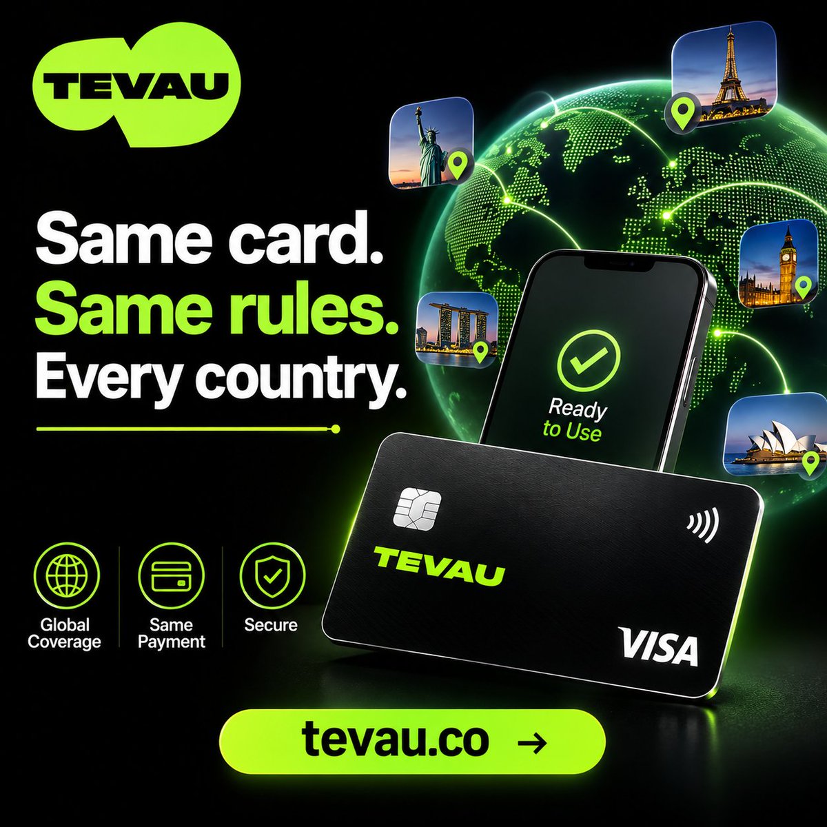 TevauCo's tweet photo. No special downgraded fee tier depending on where you live — Tevau's fee structure is consistent globally. 🌍 https://t.co/VGwSKRsoOL #Tevau #FairFees #CryptoCard https://t.co/aWF7xDNiiI