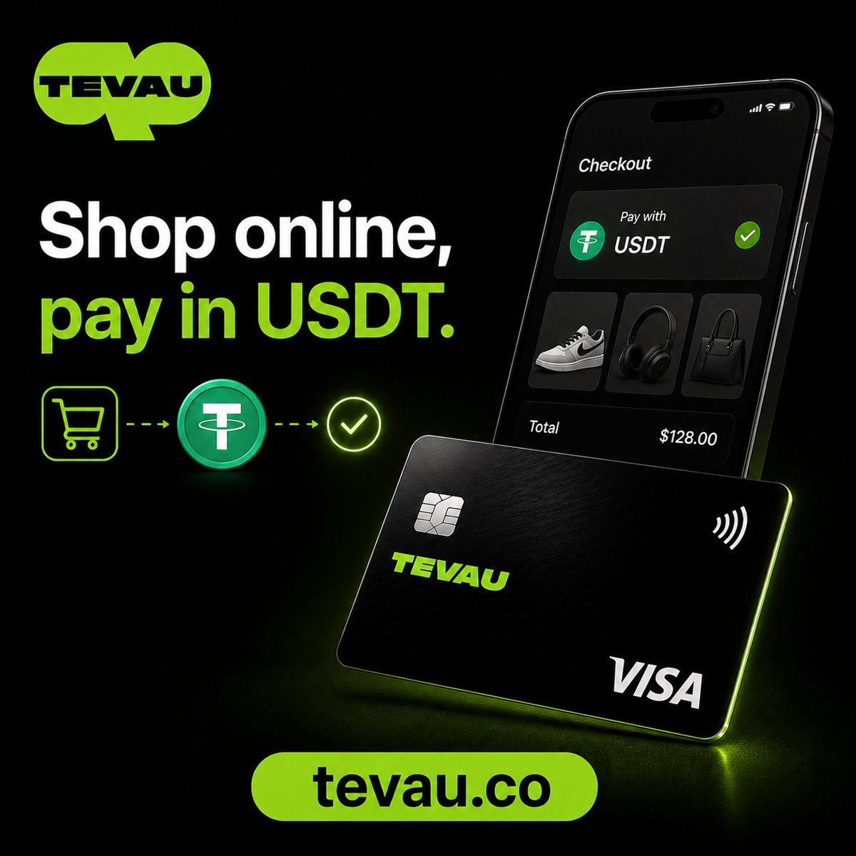 TevauCo's tweet photo. From subscriptions to online shopping, your Tevau virtual card is ready the moment you need it — no waiting for a physical card to arrive. 🛒 https://t.co/VGwSKRsoOL #Tevau #OnlineShopping #CryptoCard https://t.co/MsADrLTscA