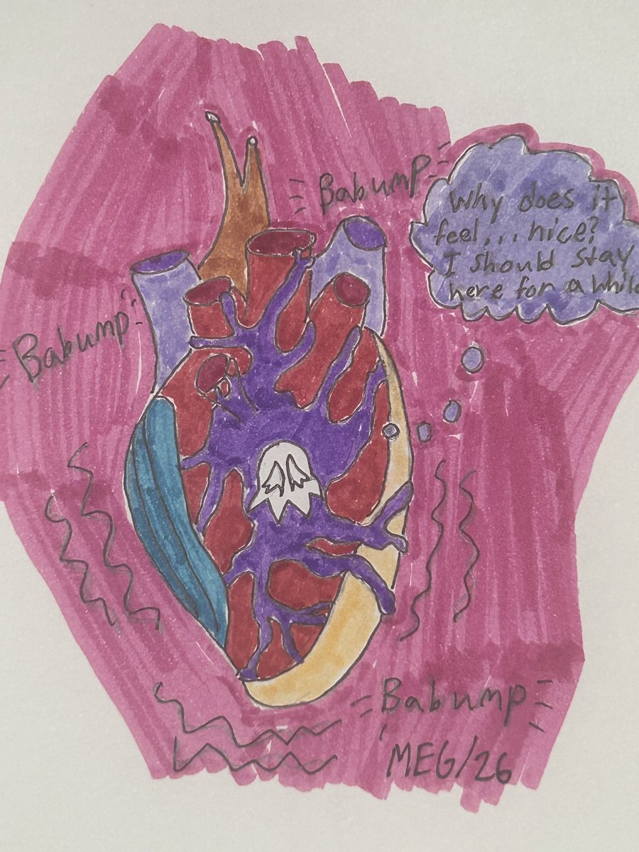 VioletHat49191's tweet photo. Just a Drabble, but thought about the Symbiote and the heartbeat of a mother. This came to mind when Morbid first met Roxanne and her stay within her. It just fits for her 🫀😭
#Symbiote #symbioteoc #marvel #art #traditionalart #SpiderVerse #BTSV #colorpencils #fanart #oc https://t.co/jrob7GsIqf