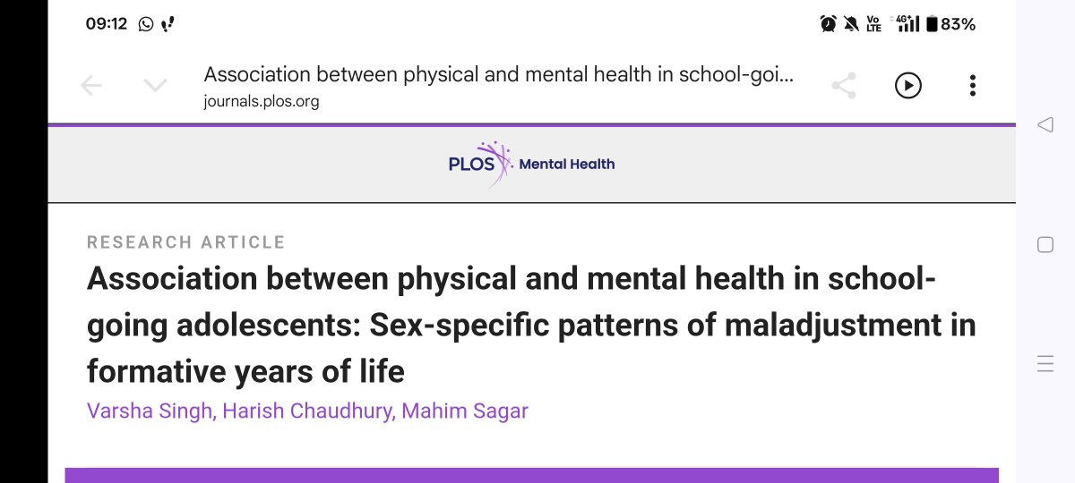 VsPsych's tweet photo. New publication🎉✨Took years, excited to share we looked at how physical-mental health are linked &amp; how they help understand sex-specific pattern of maladjustment in adolescence. An exhausting but enriching experience, enabled by team efforts ✨☀️🙏🏻. https://t.co/TlcbQssi1V https://t.co/HIX4e93Wy4