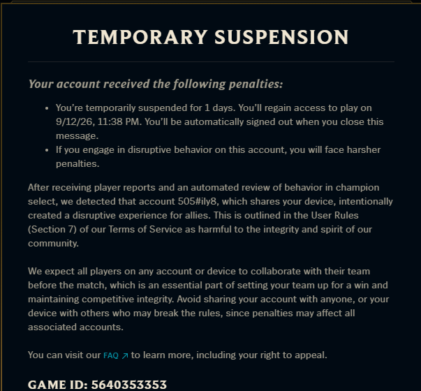 Vakin_jg's tweet photo. Really dope getting banned on my birthday for playing off meta stuff when it literally says in your own TOS this is not bannable. @drewlevin https://t.co/OMOxe1baOF