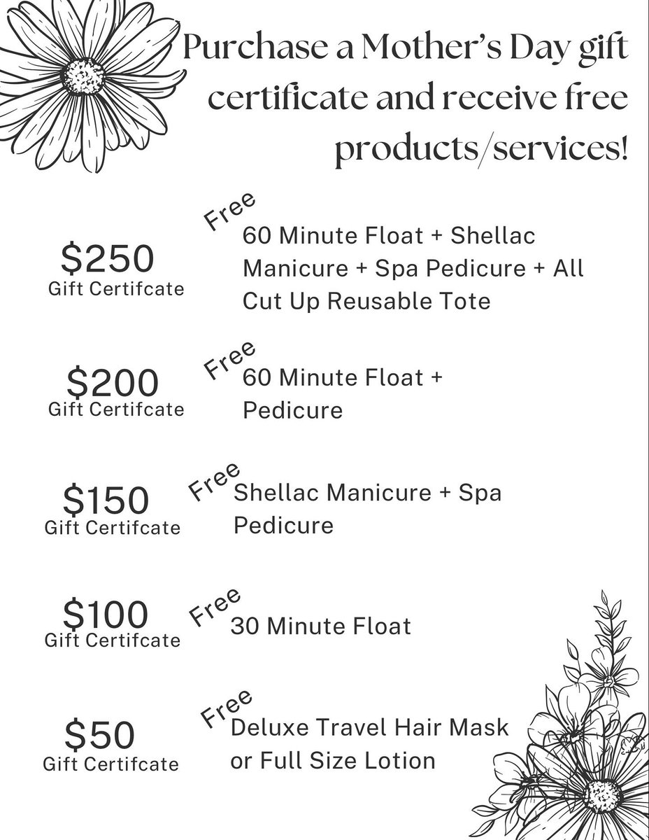 sarado_regiaoCF's tweet photo. Mother’s Day is almost here! Buy qualifying gift certificates and get a FREE bonus certificate for salon services or deluxe products. The more you buy, the more you get. Offer ends May 10, 2025. Free services valid for 6 months. https://t.co/UdwYMtdn7B