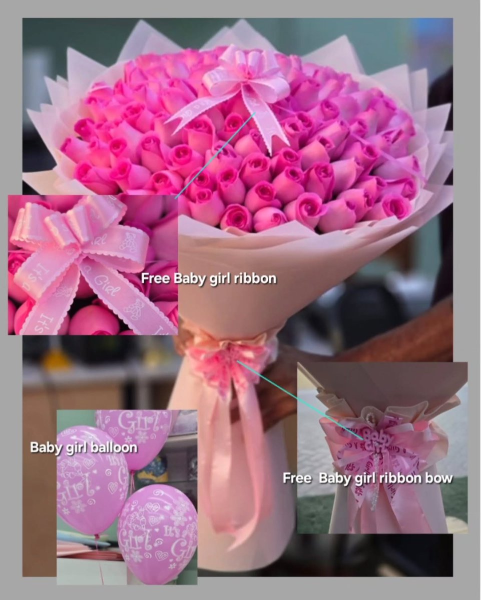ReginaldFecn's tweet photo. Welcome your little princess with an elegant pink rose bouquet, handcrafted with fresh premium roses and delivered with love across Dubai. Includes a free Baby Girl ribbon bow and balloon for a beautiful newborn welcome. https://t.co/X44hYM9apS