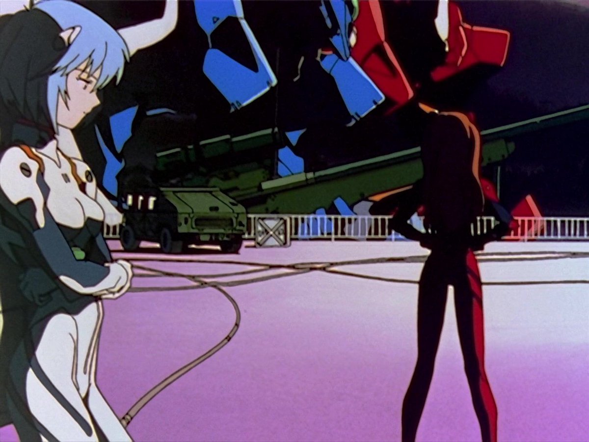 EvangelionShots's tweet photo. The original 16mm negative for Episode 16 was lost.

When Evangelion was remastered in 2003, the staff had to reconstruct the episode from a 35mm internegative instead.

That’s why Episode 16 still looks noticeably different from the rest of the series today. https://t.co/jZy1av4FFB