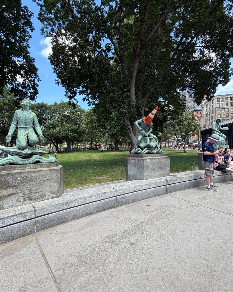 sidrahzkhan's tweet photo. World Cup fever in Boston: Tartan Army everywhere, cop slide, mingling with Mayor Wu—perfect day https://t.co/QiigJhAaT1