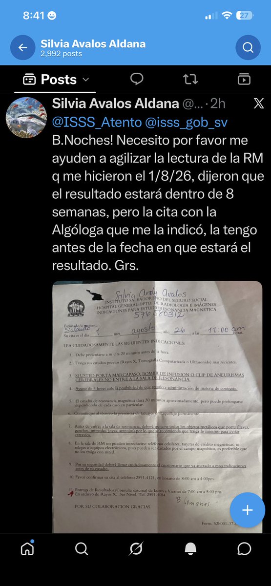 Rocosas2022's tweet photo. @ISSS_Atento @isss_gob_sv https://t.co/3eXheX9xCT