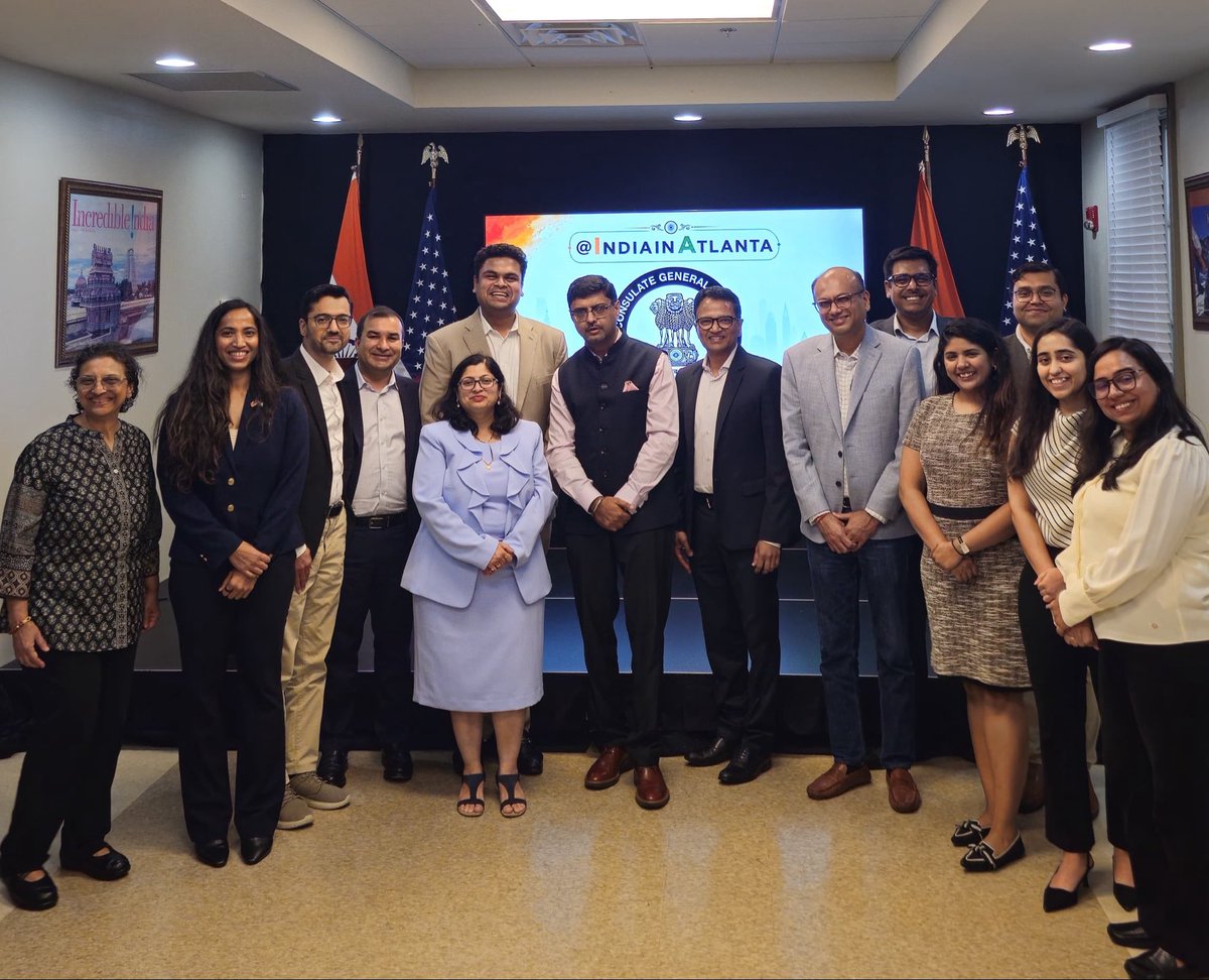 IndiainAtlanta's tweet photo. 🇮🇳 Talent Bringing India-US Together 🇺🇸

Consul General @doctorsumitseth met talented representatives of the Institute of Chartered Accountants of India (ICAI), Atlanta Chapter.

He thanked the members for their contributions and discussed about increasing practical relevance for the accounting and finance profession and the role played by @theicai in building bridges between Indian and American Companies.
