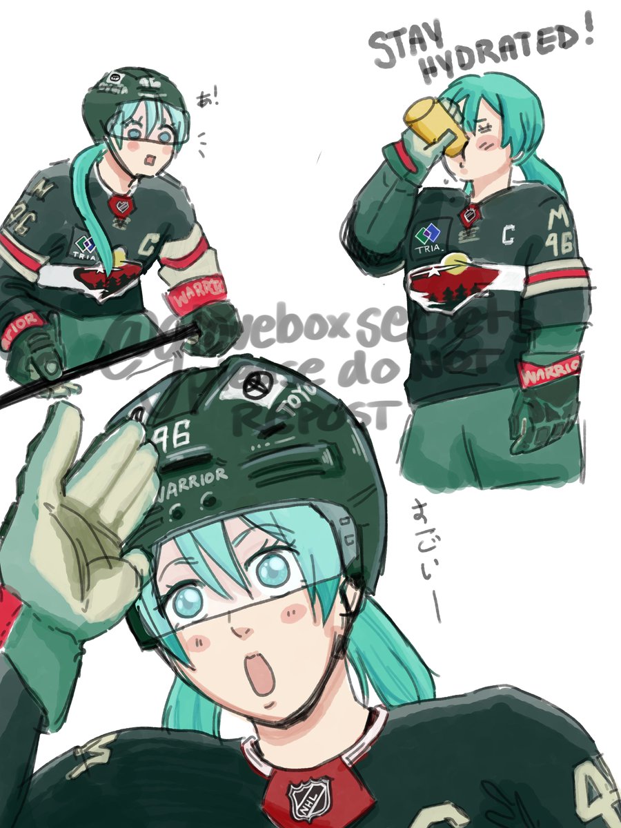 gloveboxsecrets's tweet photo. For my pookie bear!!!! @yurifan6769  My first ever commission!!(udontneedtopayme) I really hope you like it!!! 

i like, know nothing about hockey lol or how to draw hockey gear... it's a first! but this was so much fun to draw!!! #hatsunemiku https://t.co/CW5ikHEuGa