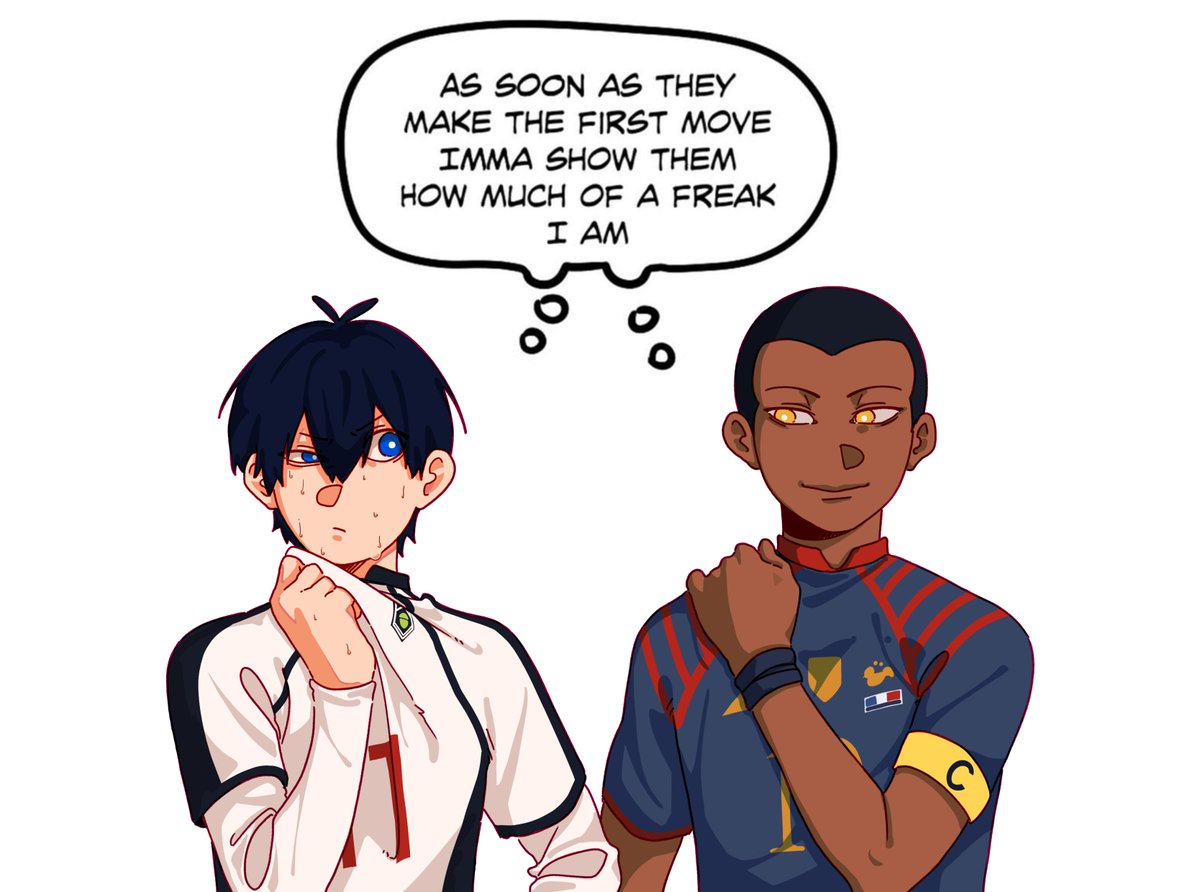 mangosteen0_o's tweet photo. kinda thought of these lil' sillies who larp being normal and decent people. Their dynamic is super awesome too I wanna see more of them...

#bllk #bluelock #lokisagi https://t.co/cQpzRoNj37