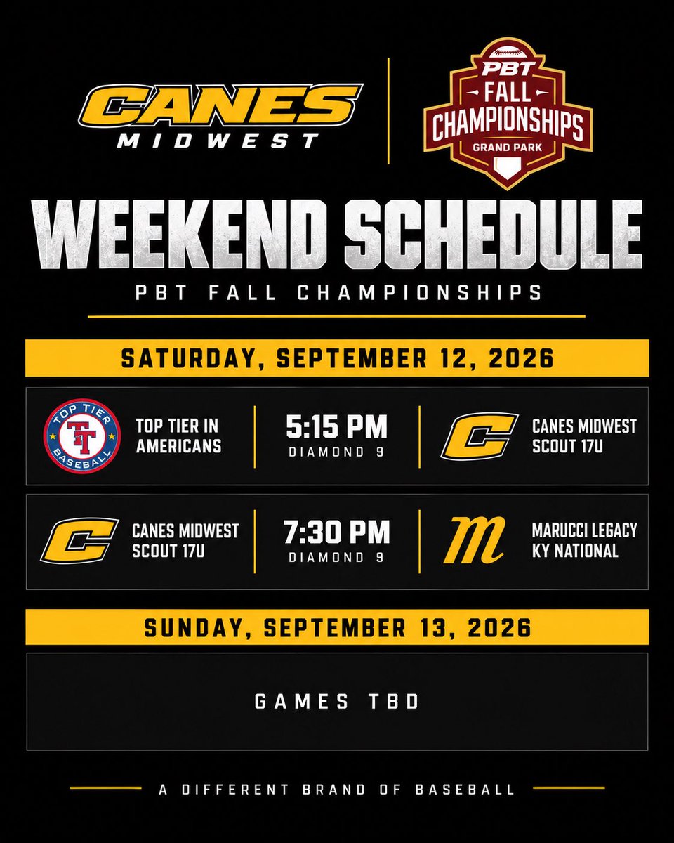 CanesMWScout's tweet photo. PBT Fall Championships Weekend Schedule https://t.co/CviJCsReou