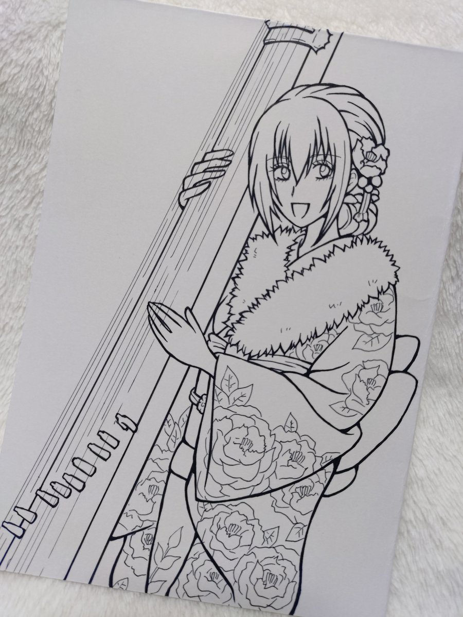 yuki_koeda's tweet photo. #銀魂 #夢小説 #雪月花 表紙 #イラスト 制作
ヒロイン #市村葵咲 ペン入れ٩( 'ω' )و
抱えているのは #箏 です☺️
次回からは契約結婚？編が開始！
更新は来週の予定ですが、宜しくお願いします！🙌
小説は #pixiv にて

#ドリショ
#ペン画
#イラスト好きな人と繋がりたい
#アナログイラスト https://t.co/Y9tn1udLLe