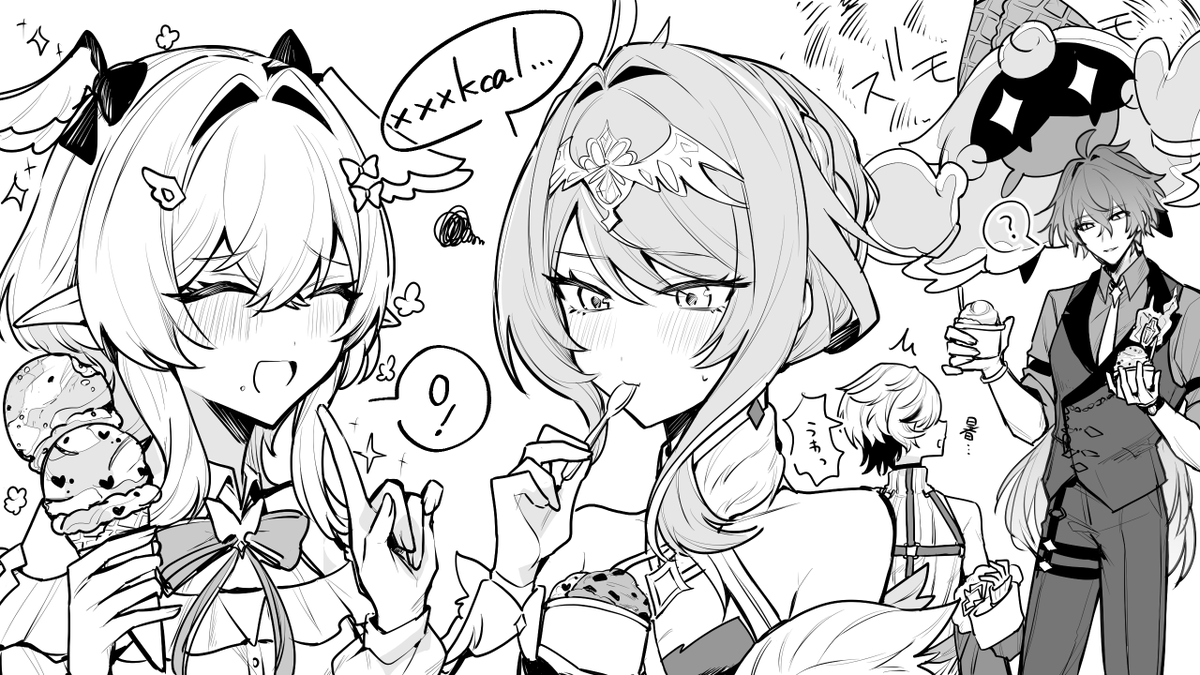 suzushirosou's tweet photo. サムネ描けたのでやります　14時からのんびり

31コラボアイス食べるし世界任務もやる会｜原神 #30 https://t.co/K3y0WajtoJ @YouTubeより https://t.co/xAHXGCsDPI