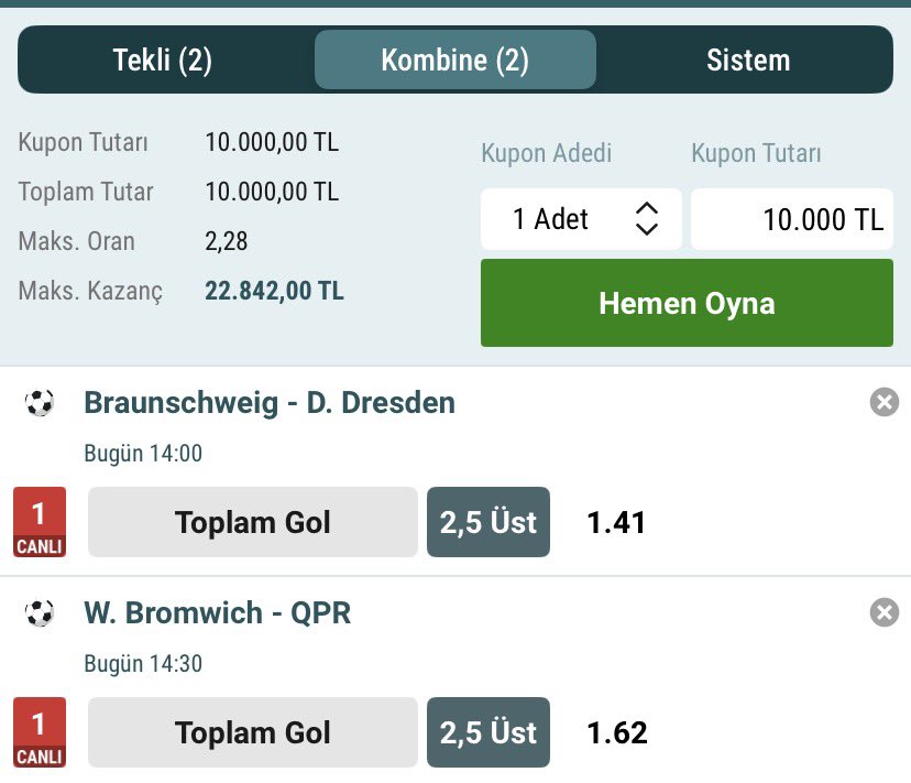 wonxwony's tweet photo. Günün kuponunu erkenden bırakayım..

Telegram a gelin akşama Rolling var 

5000 ₺ 👉 Hedef 50.000 ₺ https://t.co/nx2XCU4heG