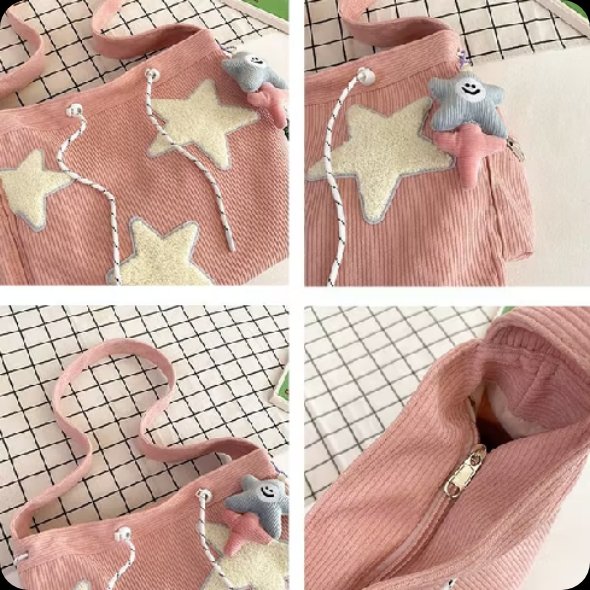 clynn__n's tweet photo. stop scroll dulu 😭🎀

nemu shoulder bag selucu ini, detail bintangnya gemes banget?? ⭐️
apalagi yang pink… kayaknya susah buat ga checkout 🥹 https://t.co/e79ffgT2gV