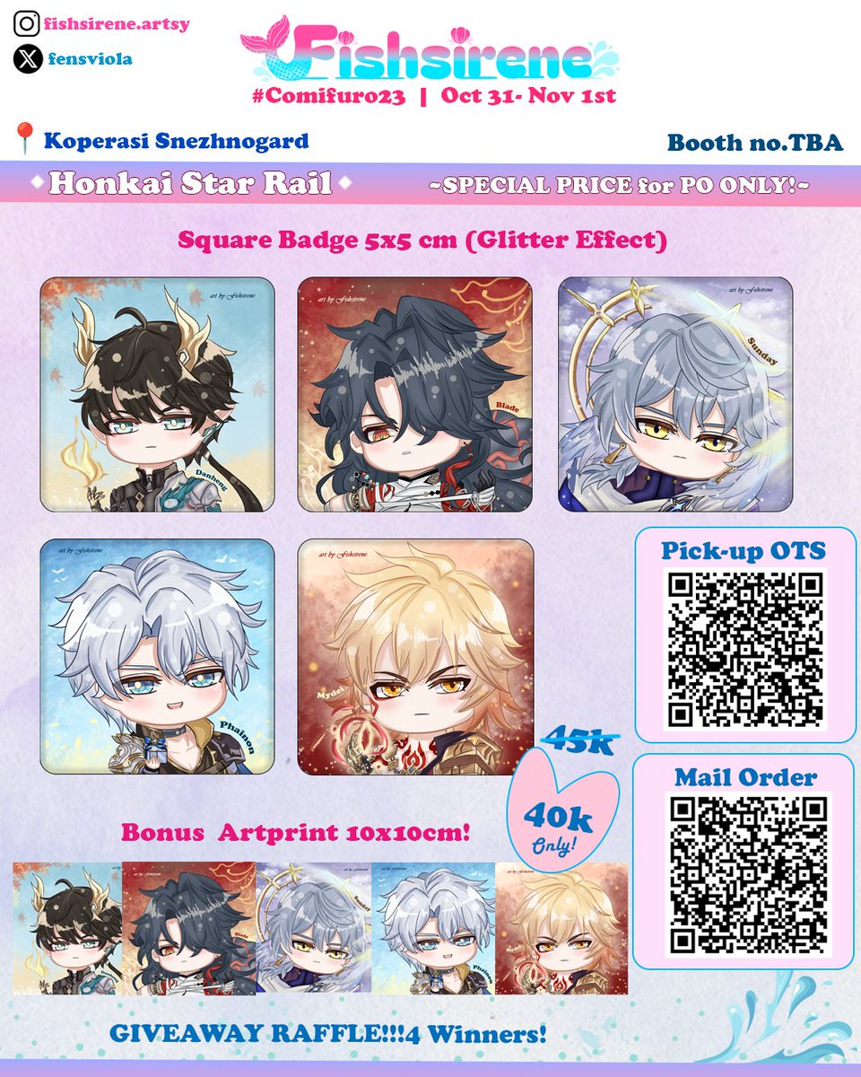 fensviola's tweet photo. [❤️&🔁] are appreciate it!
#CF23 PO BATCH 2 OPEN! 
Pick Up & Mail Order + GA RAFFLE!!!

🔗PO FORM COMMENT/Scan

📍Koperasi Snezhnograd
✨️Fandom: LADS, LaN,HSR
📆Batch 2 : 12 September - 5 Oktober

✨️GA TnC 
❤️🔁 this post
🌸Comment Merch yang diinginkan
(2 Winners bebas siapa saja, 2 Winners utk yg PO)

🌸Pengumuman 2 minggu sebelum CF 
🌸Merch Sample on comment

#WTS #Comifuro23 #comifuromerchandise #catalogmerchandise #lads #loveanddeepspace #LightandNight #CF23Catalogue