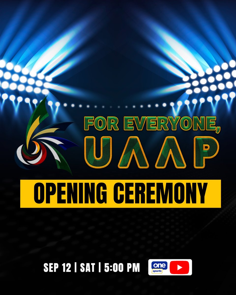 OneSportsPHL's tweet photo. LET’S GET THIS UNKABOGABLE SEASON STARTED 🔰

Get ready to celebrate the UAAP Season 89 Opening Ceremony featuring performances from rap legend Gloc-9 and ‘Queen of All Networks’ Vice Ganda this Saturday at 5:00 p.m., LIVE and FREE on the One Sports YouTube channel!

#UAAPSeason89 #ForEveryoneUAAP