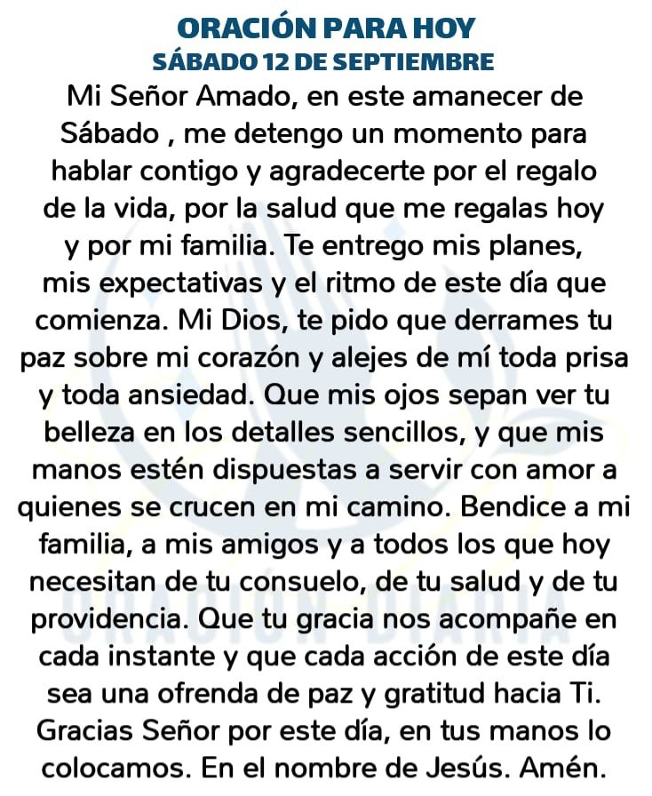 oracion_diaria's tweet photo. Oración Diaria para hoy Sábado 12 de Septiembre de 2026 https://t.co/FIKLLMNTPt