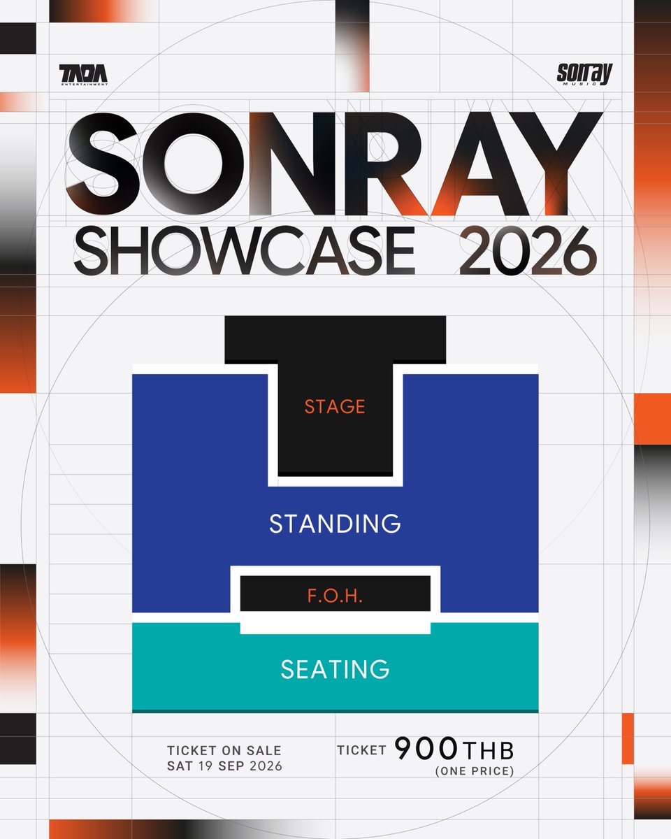 BUS_SONRAY's tweet photo. งาน SHOWCASE ครั้งแรกของพวกเรา ศิลปิน และเด็กฝึก SONRAY MUSIC เวทีที่พวกเราจะมานำเสนอ Performance ที่แสดงถึงทิศทางการเป็นศิลปินต่อจากนี้ ให้แฟน ๆ ได้รับชม รับฟัง และรอติดตาม

SONRAY SHOWCASE ครั้งแรกนี้ จะมี Performance จากทั้งวง BUS because of you i shine และ Solo Performance จากสมาชิกในวงบางส่วน ที่พร้อมมาอัปเดตให้ทุกคนได้เห็นถึงทิศทางเฉพาะตัวของพวกเขาแต่ละคน

รวมถึง DICEBLUE และ DICERED สองยูนิตย่อยจากวง DICE ที่แยกย่อยออกมาเพื่อสร้างสีสันใหม่ ๆ และนำเสนอแนวทางที่ชัดเจน และส่งเสริมทักษะที่โดดเด่นของสมาชิกแต่ละยูนิตมากขึ้น

และสุดท้าย 9214KIDS กลุ่มเด็กฝึกที่ยังอยู่ในกระบวนการเรียนรู้ ฝึกฝน และเตรียมตัวให้พร้อมสำหรับการเป็นศิลปิน แต่เราจะไม่ปล่อยให้แฟนๆ ต้องรอจนถึงวันเดบิวต์ พวกเขาจะมาแสดง Performance ให้ทุกคนได้ดู ได้ติดตามพัฒนาการ ตั้งแต่วันนี้ไปจนถึงวันที่พวกเขาพร้อมจะก้าวขึ้นไปเป็นศิลปิน

ฝากติดตาม SONRAY SHOWCASE ครั้งแรกของพวกเราด้วยครับ

🗓️ 8 ตุลาคม 2026
📍 ICONSIAM Hall, 7th Floor
⏰ เริ่มการแสดง เวลา 19:00 น.

🎟️ เปิดจำหน่ายบัตร : 19 กันยายน 2569
ราคาบัตร 900 THB (ONE PRICE)

🕙 10:00–12:00 น.
จำหน่ายเฉพาะทาง COUNTER SERVICE ในร้าน 7-Eleven ทุกสาขาทั่วประเทศ

🕛 ตั้งแต่ 12:00 น. เป็นต้นไป
จำหน่ายทาง COUNTER SERVICE ในร้าน 7-Eleven ทุกสาขาทั่วประเทศ และ https://t.co/7CsVlpBBBb

-

Our very first SHOWCASE brings together the artists and trainees of SONRAY MUSIC on one stage. A stage where we will present performances that reflect the direction we are taking as artists from this point forward, giving fans the chance to watch, listen, and follow our journey.

For this first SONRAY SHOWCASE, unleashes performances from BUS because of you i shine, as well as solo performances from some of the members, ready to give everyone a glimpse into their individual artistic directions.

Joining the lineup are DICEBLUE and DICERED, the two sub-units of DICE, created to bring new colors and present clearer directions while further highlighting and developing the unique strengths of the members in each unit.

And finally, 9214KIDS, a group of trainees who are still in the process of learning, training, and preparing themselves to become artists. But we won’t make fans wait until their debut. They will be taking the stage to showcase their performances and let everyone follow their growth from today until the day they are ready to step forward as artists.

Please stay tuned for our very first SONRAY SHOWCASE.

🗓️ 8 October 2026
📍 ICONSIAM Hall, 7th Floor
⏰ Show starts at 7PM (GMT+7)

🎟️ Tickets on sale: 19 September 2026
Ticket Price: 900 THB (ONE PRICE)

🕙 10AM–12PM (GMT+7)
Available exclusively at Counter Service in 7-Eleven stores nationwide.

🕛 From 12PM (GMT+7) onwards
Available at Counter Service in 7-Eleven stores nationwide and https://t.co/7CsVlpBBBb

#SONRAYSHOWCASE2026
#ICONSIAM
#BUSbecauseofyouishine
#DICEBLUE #DICERED
#9214KIDS
#SONRAYMUSIC