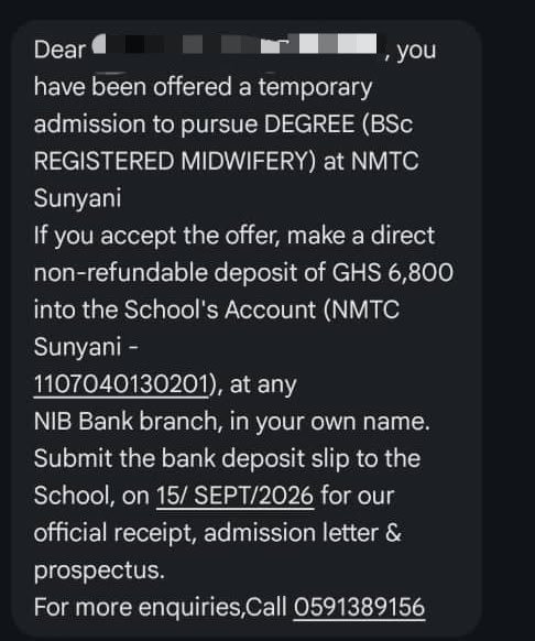 _ellin_k's tweet photo. @JoyNewsOnTV My sister paid Ghc9000 for protocol just to get admission to the Nursing and Midwifery Training College, Sunyani. She’s to pay “Ghc6800” as fees…
What’s happening?
We need help!!!!
@JDMahama 
@JoyNewsOnTV 
@TheOnlyBKB 
@tv3_ghana 
@BongoIdeasHQ https://t.co/ceB5eC2dyB