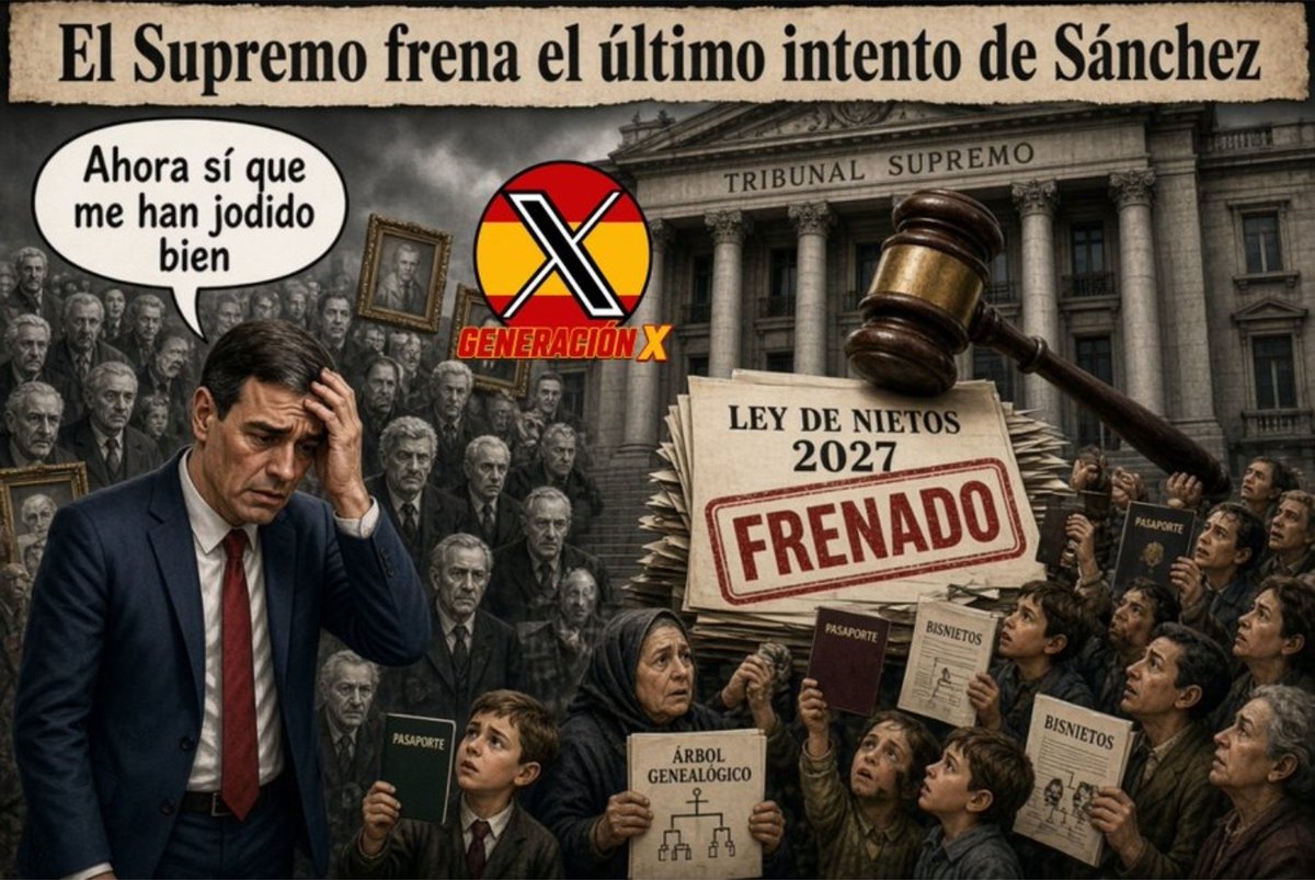 CapitanSancho's tweet photo. #BuenosDías  El «puchetazo» de Sánchez con la Ley de Nietos queda cada vez más en evidencia. El Supremo ha puesto el foco en unas nacionalizaciones que se habrían concedido incluso sin acreditar el exilio político. 👇Ver artículo 👇
 #LeyDeNietos #Sánchez
https://t.co/g3UaOmTj3R https://t.co/8Jgc4GpAVw