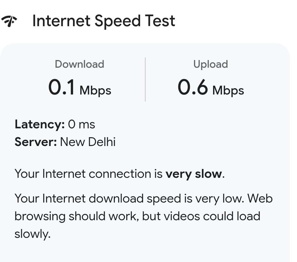 VishwaYass's tweet photo. @airtelindia @Airtel_Presence @Bharti_Ent  This 5G speed@my vill and find Srns which raised till2day. Srns closed but net speed same as previous. Why ur tech team not take it serious. Due2this slow net,my son able to take online class.

Please do something and resolve issue. https://t.co/Chr2DMI2se
