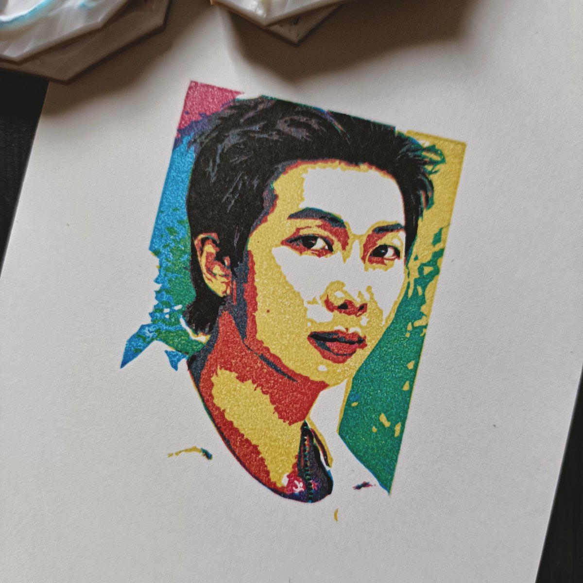 mi3tsuki3's tweet photo. ナム、ハピバーーーーーーー🎉
#消しゴムはんこ #eraserstamp #지우개도장 #btsfanart #rm https://t.co/U6J6YdFRDT