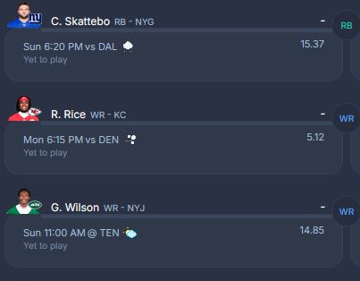 PF_AISR's tweet photo. nah bro the rashee rice slander needs to stop if this is how many pts sleeper has him projected for https://t.co/U8N6VNLyqz