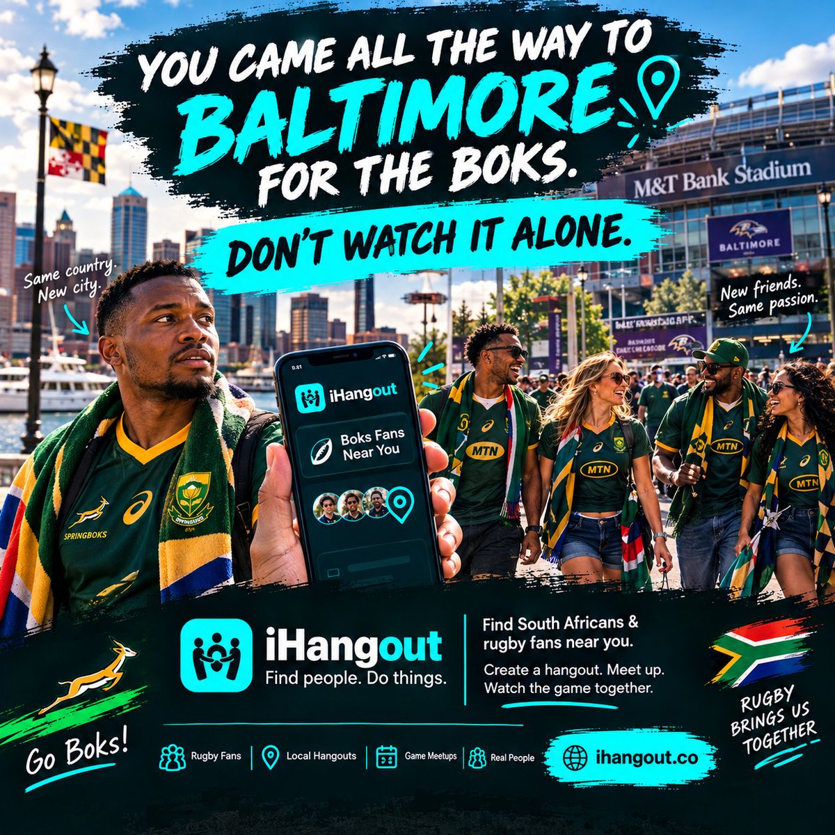 deelerb1's tweet photo. You came all the way to Baltimore for the boks today, dont watch it alone. #ihangout #springboks #allblacks #rugby https://t.co/kYVdNDOrxj https://t.co/gxkxNfZqVp