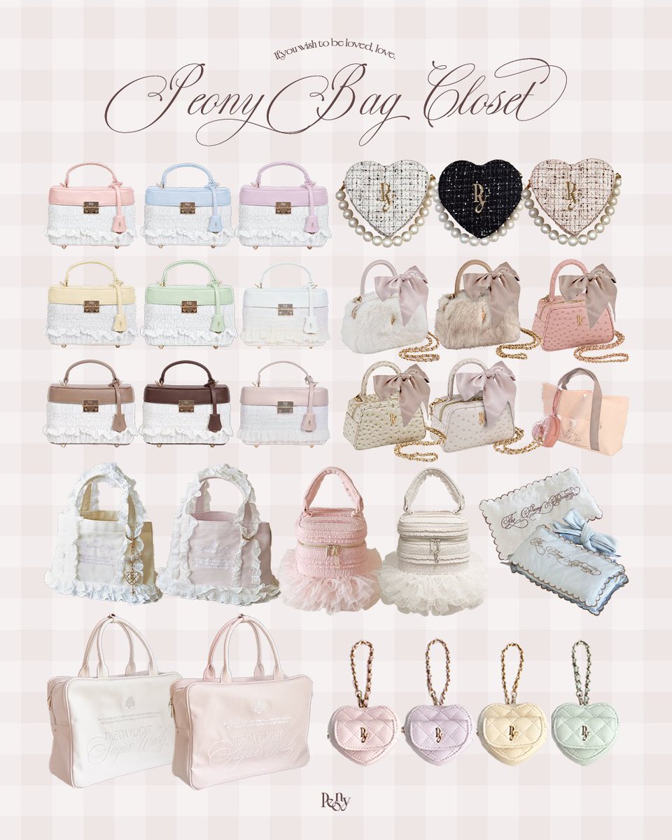 Peony_jp_info's tweet photo. 𝑃𝐸𝑂𝑁𝑌 𝐵𝐴𝐺 𝐶𝑂𝐿𝐿𝐸𝐶𝑇𝐼𝑂𝑁
お気に入りのコスメと一緒に🐈🩰🤍⟡꙳