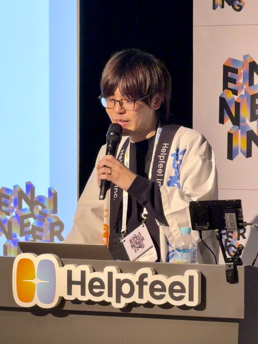 Helpfeeltech's tweet photo. Murakami(@satjopg)は、スケールするプロダクトを作るために必要なステップを言語化し、開発における実際の例を交えて紹介しました。

#Helpfeel_tech
#HelpfeelTechConf2026 https://t.co/gq4MMomhdp