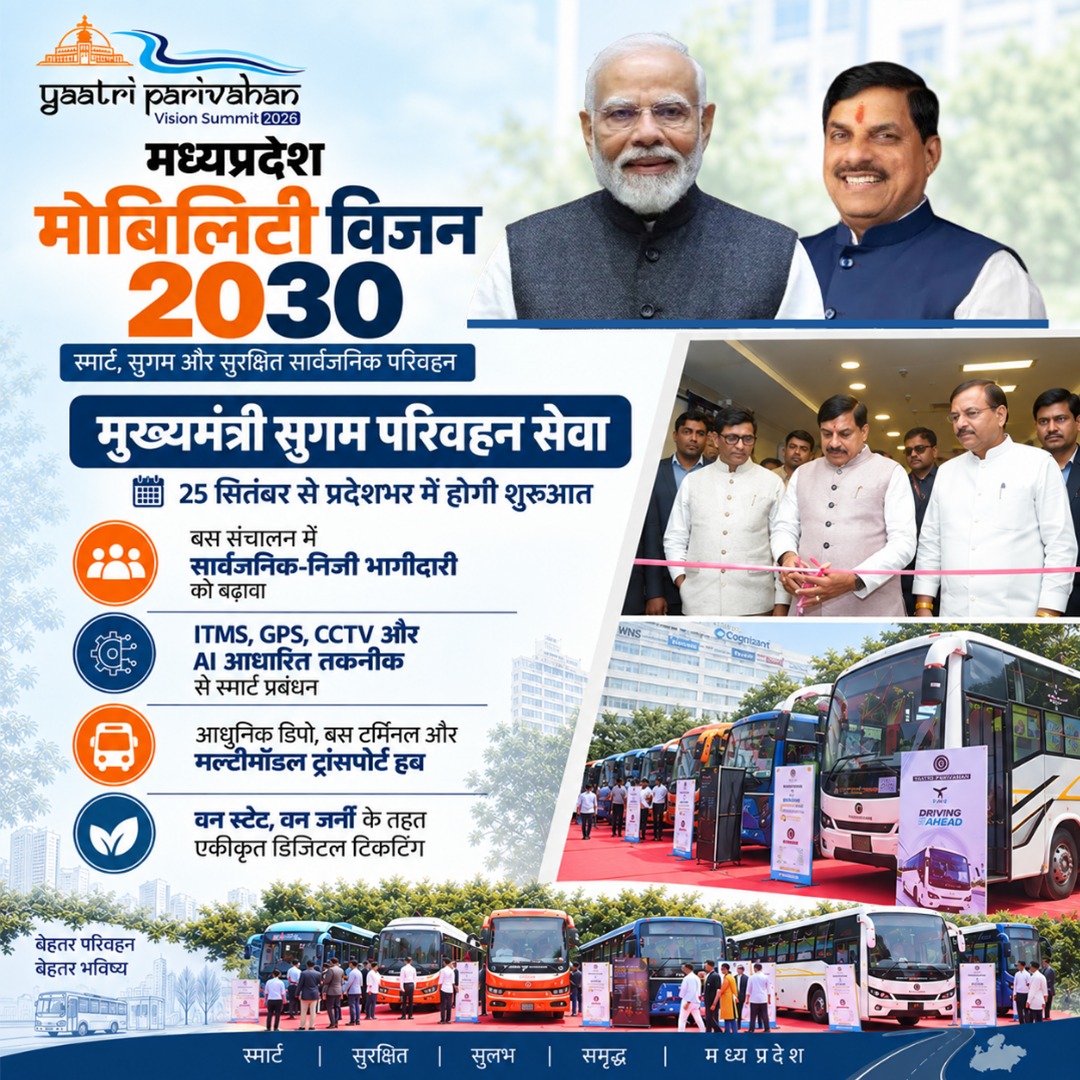 KavitaPatidar_'s tweet photo. मध्यप्रदेश में परिवहन को नई रफ्तार! 🚌🇮🇳
‘मुख्यमंत्री सुगम परिवहन सेवा’ से स्मार्ट, सुरक्षित और आधुनिक सार्वजनिक परिवहन की दिशा में बड़ा कदम।
#MadhyaPradesh #MobilityVision2030 #PublicTransport #PMO #narendramodi https://t.co/Aeu8Zhd8k9