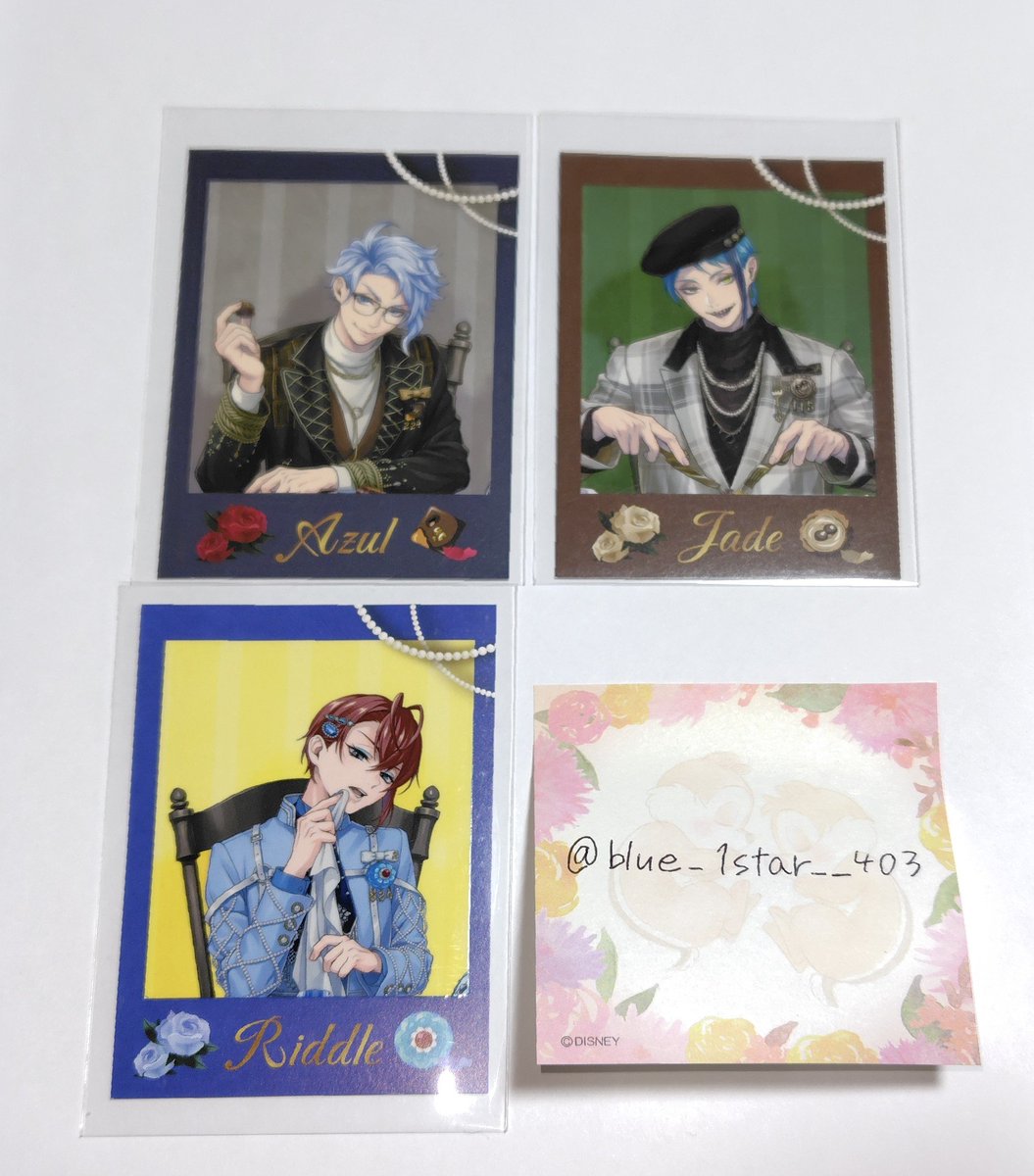 blue_1star__403's tweet photo. ツイステ ボンボニエール 交換 

【譲】カード：リドル、アズール、ジェイド
特典：リドル、カリム、ジャミル、オルト

【求】カード：シルバー、セベク
特典：マレウス、エペル、レオナ(友人分)

本日現地手渡し希望(16:30ごろまで)、または後日都内手渡し

検索からもお気軽にお声がけください。 https://t.co/5DSeteCN5G