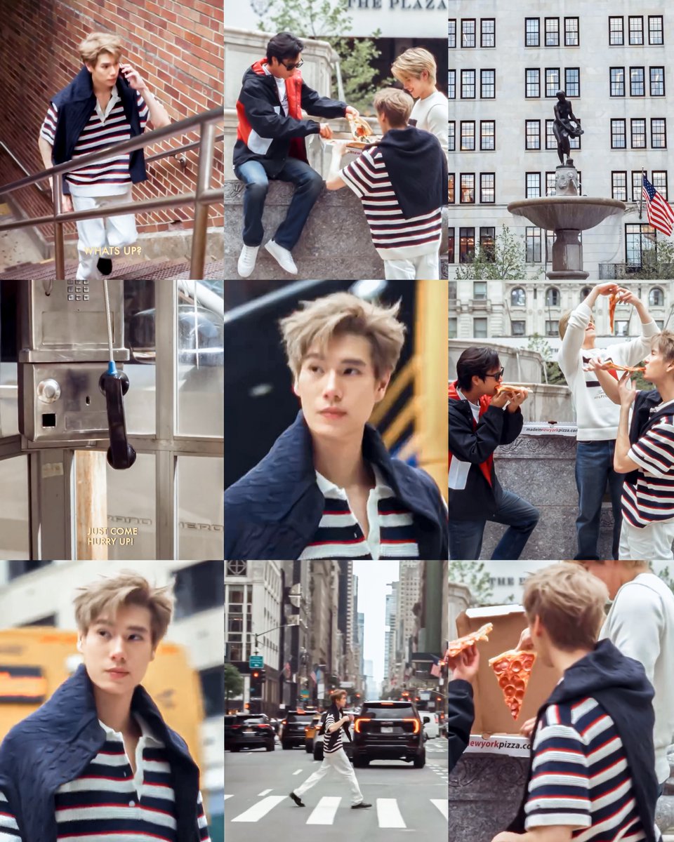 bloomingsummers's tweet photo. the new york boy, phuwin tangsakyuen is enjoying his days with tommy hilfiger gang ☀️🍕🥤

PHUWIN STUNNING NYFW27
#TommyHilfigerXPhuwin
#TommyHilfiger #phuwintang https://t.co/hdzkMTz6OW