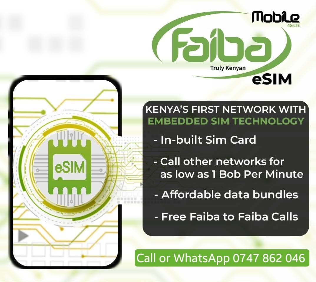 faiba_agent's tweet photo. Faiba Mobile simcards and eSIMs available.
We deliver within Nairobi and environs.

Talk to us 📱| WhatsApp 0747862046
https://t.co/MBpER348YT https://t.co/b3UMox0JMe