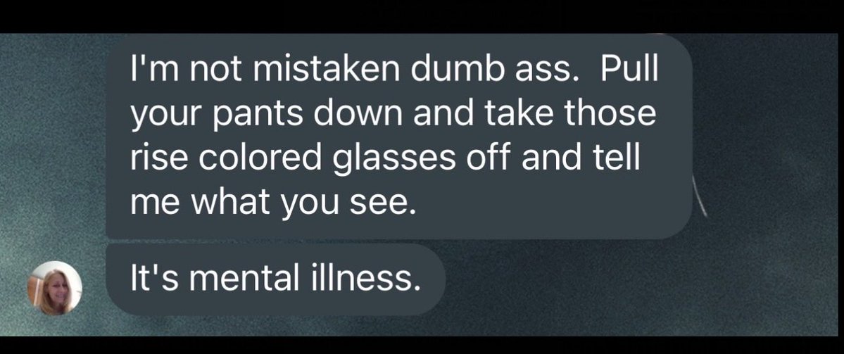 scaryhillbilly's tweet photo. @choptopmoseley The dumbest thing I’ve ever heard came out of my Mom during a transphobic rant she went on. It was funny, but it was dumb as fuck. Basically she told me to look in my pants and alluded that having a vagina is a “mental illness.” 
(Picture for your viewing pleasure.) https://t.co/FecLRFnzgq