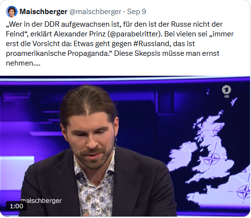 MatthiasHartel's tweet photo. Ein 1994 geborener Zopfträger und Studienabbrecher möchte uns die DDR erklären? Wird ja immer schöner. Was für ein Trottel. Die allerwenigsten DDR‑Bürger hatten Kontakt zu Russen, und wenn, dann nur zu Offizieren, da die einfachen Soldaten in ihren Kasernen eingesperrt waren. Die bekamen gar keinen Ausgang.
