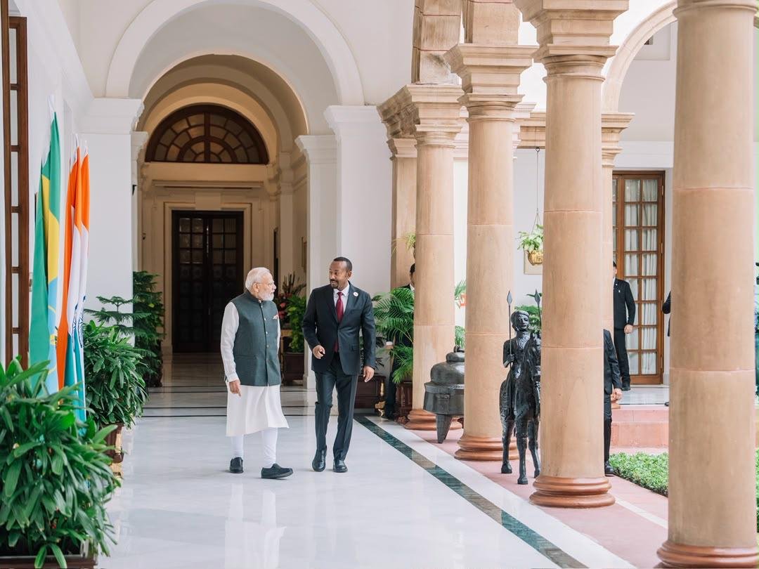 AbiyAhmedAli's tweet photo. It was a pleasure to meet Prime Minister @narendramodi and exchange views on strengthening the India–Ethiopia partnership in my first Official Visit to India. 

Our discussions focused on enhancing defence cooperation, technology transfer, capacity building, mining, and our partnership towards COP32. These areas hold immense potential to deepen practical cooperation and create new opportunities for our peoples.

India and Ethiopia share deep historic ties, longstanding cultural connections, and strong bonds between our people. Yet, much of the potential between our two countries remains untapped. I believe the time is right to translate our shared history and goodwill into a more ambitious and mutually beneficial partnership which is grounded in technology, skills, investment, sustainable development, and stronger people-to-people ties.

🇪🇹 🇮🇳