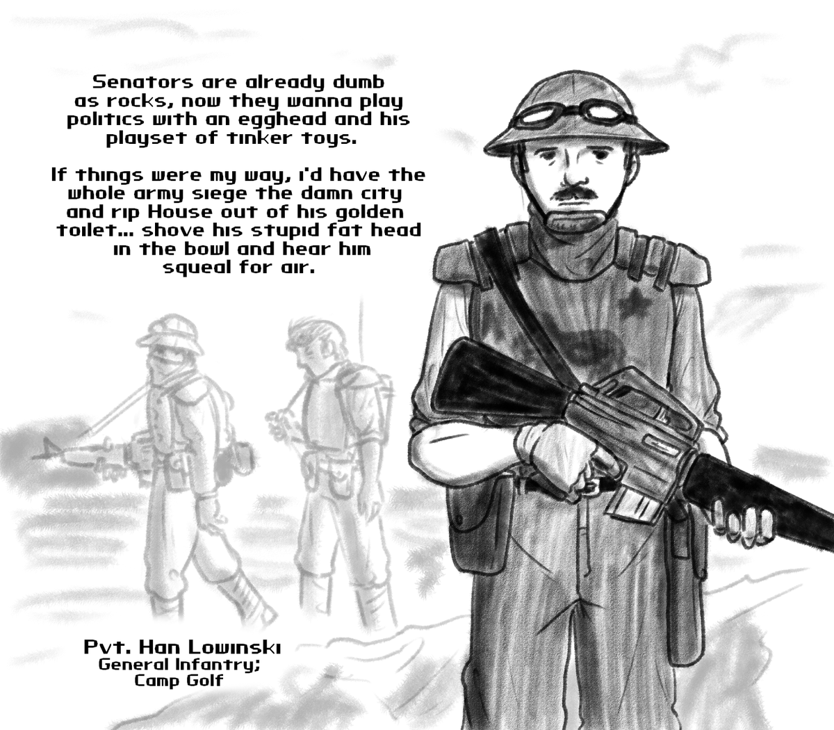 michaelisveryv's tweet photo. More members of the New California Republic Army give their perspectives on the Mojave conflict. No matter the outlook, every soldier being interviewed held some kind of grievance. https://t.co/kG4TE9gBef