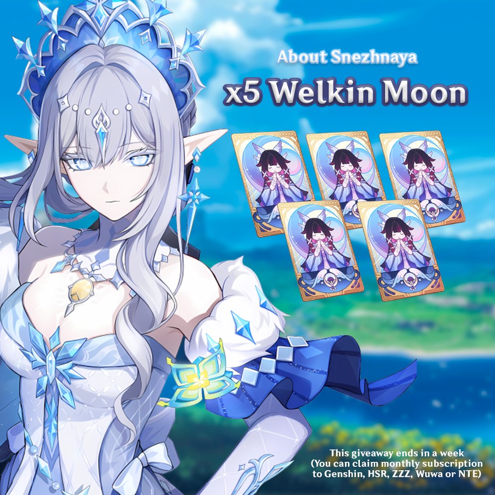 AboutSnezhnaya's tweet photo. x5 WELKIN MOON GIVEAWAY!

✅Follow me
✅Comment: name your favorite genshin character

Good luck to everyone🫶🏻 https://t.co/XqVSnm8fvb