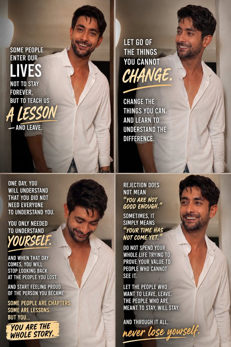 LasanthiHe85843's tweet photo. Let the leave. Let life teach you.Not every loss is loss. Never let rejection define your worth. Find yourself, choose yourself, and keep moving.
Some are chapters. You are the story.✨
#fahmaankhan
#youAreTheStory

@fahmaankhan https://t.co/pK4XlKU9Cr