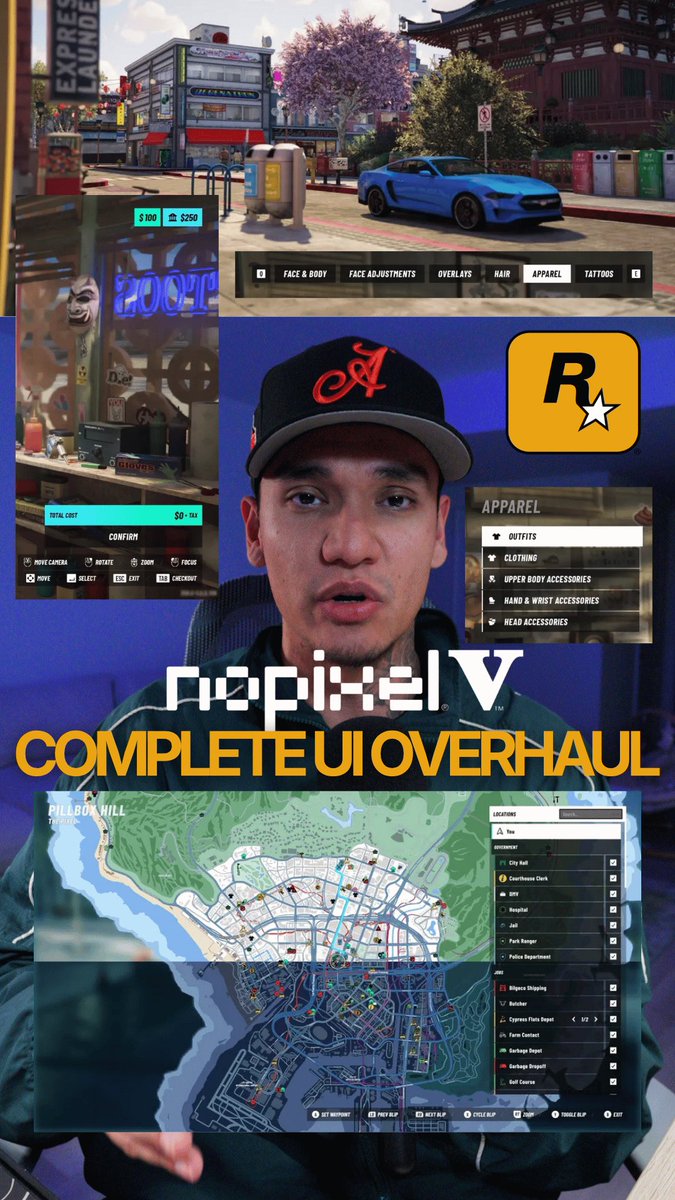 viewswithvilly's tweet photo. NoPixel just announced a full UI overhaul for V 👀

New cinematic main menu, cleaner HUD, a phone that literally works like a foldable device, plus the minimap &amp; settings menu getting fully rebuilt from scratch.

@RockstarGames @nopixel

#NoPixelV #GTARP #GTA6 https://t.co/HOCF7bIbWM