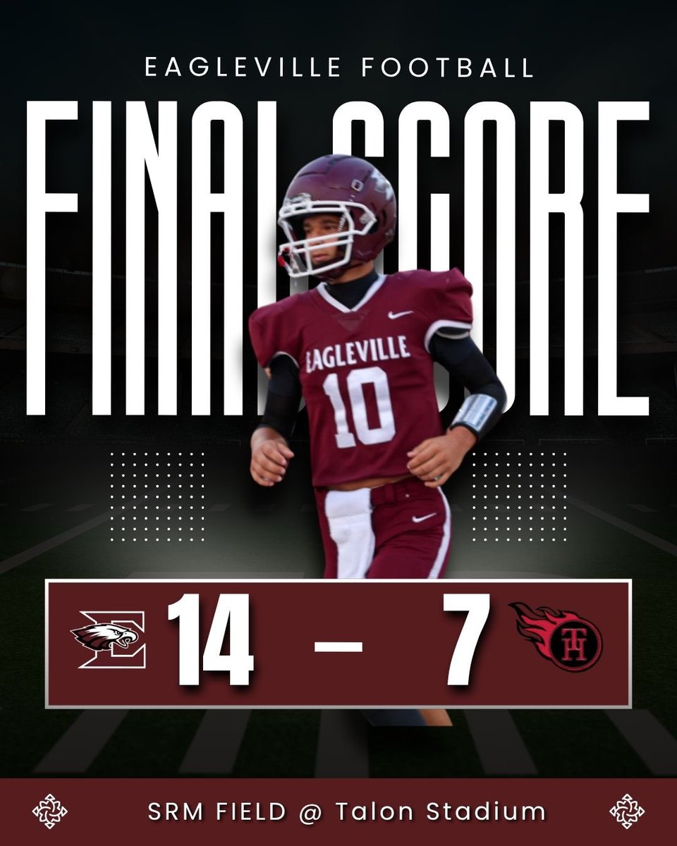 EaglevilleFB's tweet photo. Your final from SRM field @ Talon Stadium: Eagles 14, TN Heat 7. 

EAGLES WIN!!

@TMobile #FN5GL #ENTRY @eaglevilleath https://t.co/kWSMHhP8U1