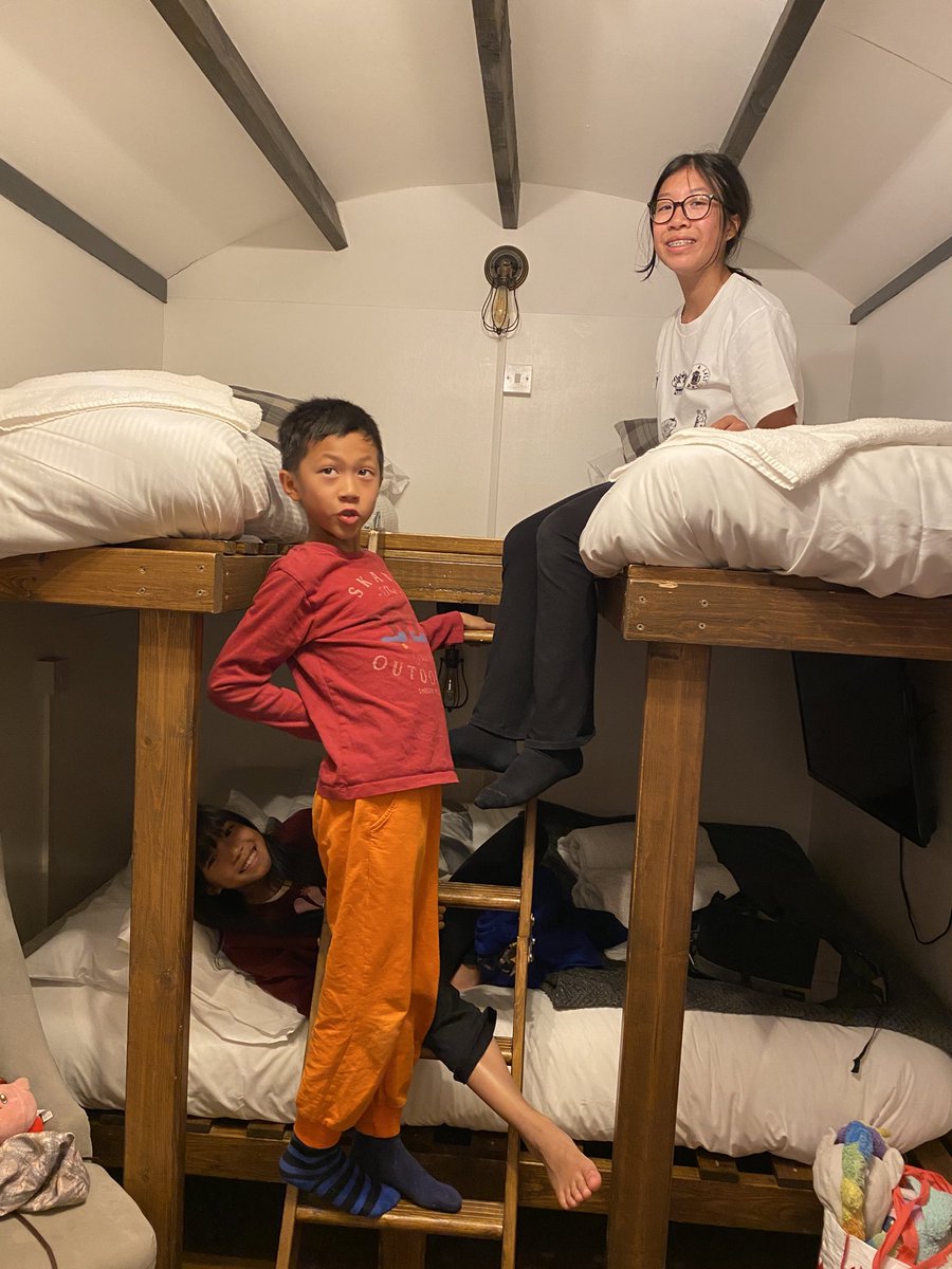 mikefongwh's tweet photo. time to rest. need a save point. the inn has restored wooden wagons you can stay in. bad idea. now the kids have zero interest in going to sleep.. 😮‍💨 https://t.co/9xpF3e1WDd